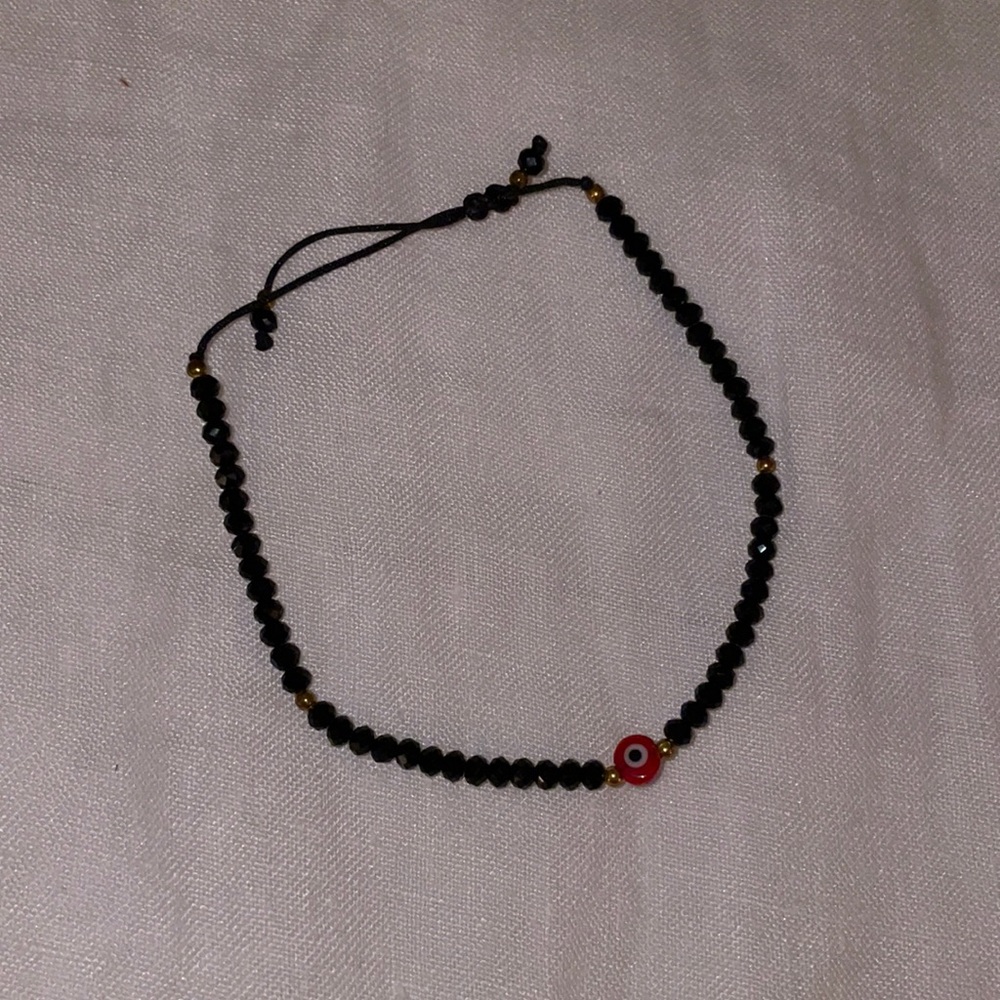 Red & Black Evil Eye Adjustable Bracelet